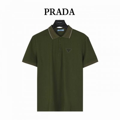 prada 普拉达 25Ss 胸口三角标撞色刺绣短袖Polo衫 客供精仿棉打造珠地材质面料，质感柔软细腻爽滑，舒适透气凉爽， 且久穿久洗不褪色不变形。进口田岛机