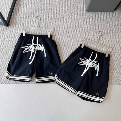 stussy斯图西25Ss夏季巡游系列 大字母刺绣大Logo黑色标织带短裤 2025年夏季首发 全网独家重磅出货 进口田岛绣花机器25万刺绣 效果饱满 立体清晰