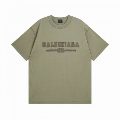 Balenciaga 巴黎世家2025新款字母Logo胸前贴布刺绣水洗圆领短袖T恤 本市场No.1的质量 真正天花板品质 成衣反面缝合 全部原版开发注意细节图