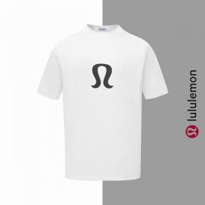 款号#Z60 Lulu图标字母植绒发泡圆领短袖 Lululemon官网一致款式 面料：32支双纱280克纯棉面料 同缸同色织染螺纹 颜色一致 工艺：进口机器植绒