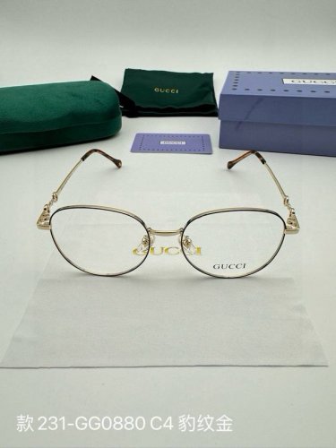 gucci 古驰眼镜框素颜框 配全套包装 货号：款231-Gg0880 C4 豹纹金 被权志龙带火的眼镜太适合素颜啦，实至名归断货王！今年这么流行必须安排上呀
