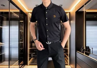 史蒂芬2025早春新款男士原单休闲短袖衬衫 官网同步发售 简洁时尚百搭 高端品质无缝切割包边 立体刺绣Logo图案设计 定制进口锦氨天丝棉面料 弹力大 不起皱