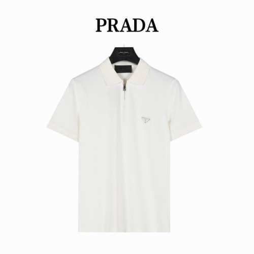 prada 普拉达 25Ss新款经典三角标半拉链短袖polo衫 原版品质欢迎对比 1:1经典复刻 合身版型polo 衫 选用专柜优质大网眼布珠地棉面料打造 跟市
