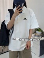 阿迪达斯Adidas基础款字母pu皮印花情侣polo衫短袖T恤 面料：重磅290克珠地棉面料质量非常好做过太多polo衫了这是我第一次见到这个面料的工艺！成本虽