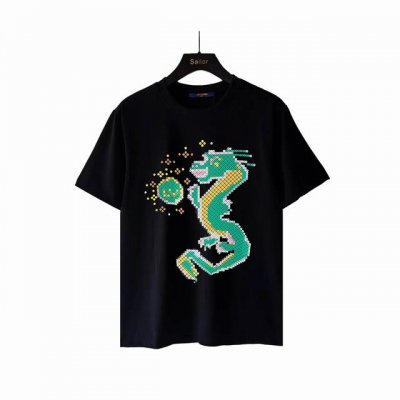 实拍细节图+尺码表 Louis Vuitton 路易 登威 24Ss南瓜拖鞋Logo印花短袖T恤 原版进口定制260克纯棉 高密度螺纹同缸染面料已洗水 宽松版型