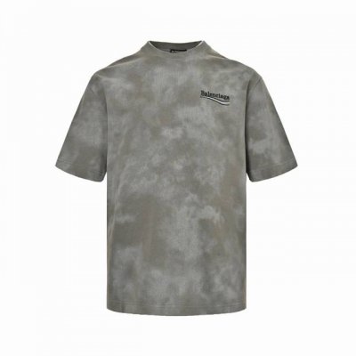 balenciaga 巴黎世家 24Ss 刺绣可乐泥染短袖 6S双纱面料 全棉螺纹 面料洗水 高密度绣花 万针刺绣 定织定染胚布水洗定型避免缩水问题 领口宽螺纹