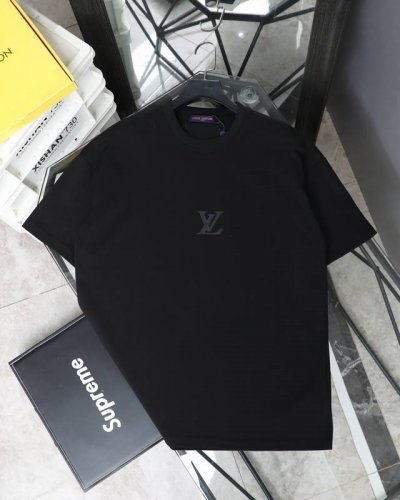 供 实拍图 louis Vuitton 路易威登Lv 25Ss新款经典Logo 字母硅胶压花款短袖圆领T恤 Louis Vuitton 法国路威酩轩集团-Lvm