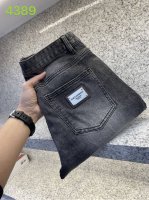 dg杜嘉班那 & 5 烟灰系工艺烧洗微做破 爆款新品牛仔裤 奢华感25 Ss官网专柜1.2W大洋新品热销 原版复古银Dg皮牌 重磅强烈推荐 复杂工艺工艺+洗水外