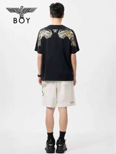 Boy情侣短袖男女休闲同款套头T恤 夏季新款情侣百搭宽情侣短袖T恤新年必备神器 高品质 选用240G精梳棉高密度纯棉面料 上身柔软舒适不起球 非市场普通绒面料可