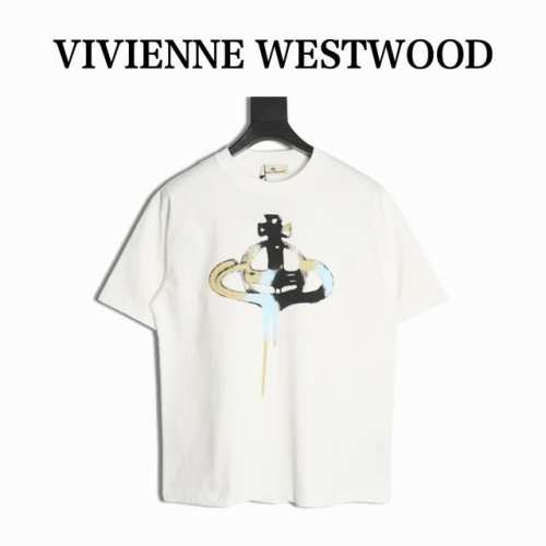 Vivienne Westwood 西太后土星 色彩短袖T恤 26支双纱棉，300克高品质纯棉面料，经过两次高温洗水，手工磨破， 西太后土星短袖，富有朋克精神的