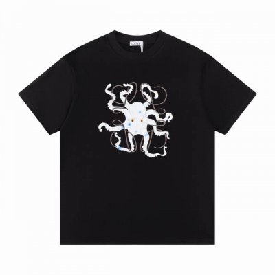 款F18 罗意威 八条腿可以抓住你的心吗 罗意威Loewe X Suna Fujita # 今天一起踏入本季深海系列 章鱼的王国T恤罗精致刺绣25早春新款圆领宽