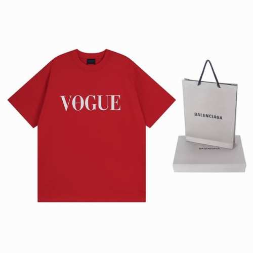 实拍图 顶级版本.官网品质 Balenci*Ga 巴黎.Ss24新款Balenciaga Vogue联名合作系列.前后Logo直喷印花短袖T恤.砖柜同步.第一时