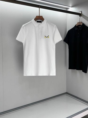 芬迪 小刺绣 2025夏季男士新款翻领短袖Polo衫，定制面料 透气舒适度高，细节无可挑剔，品牌元素设计理念，体现高品质。手感细腻柔软！呈现休闲裁剪，上身版型超