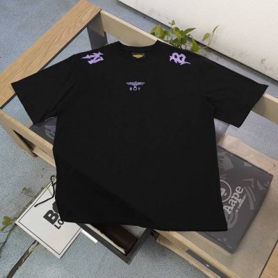 上新 款号：Ay702 高版本 2025新款Boylondon紫色老鹰天使翅膀图案字母Logo印花休闲情侣短袖T恤，采用280克重的纯棉双纱面料，我们只做精品面