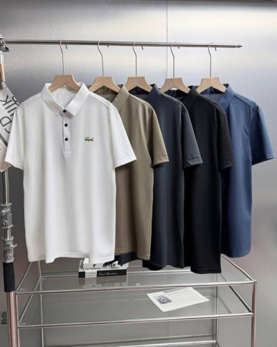 lacoste 法国鳄鱼免烫抗皱暗格纹休闲男士体恤短袖polo衫 舒适丝滑 光泽细腻 富有深浅不一的暗纹纹理面料 制作出来款式如此轻简儒雅饱含现代微商务的门襟短