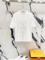 140 loewe 罗意威 320克圆领短袖T恤 纯色简约胸前大标刺绣字母Logo标识 官方同步 1:1原版开模 时尚个性 百搭潮流 纯原品质 原版洗水面料 吊