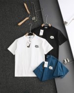 顶级复刻 Dior 迪奥 夏季最新官网 胸前章仔立体绣花短袖T恤 男女同款 官网同步 面料：采用原版洗水后300G定制全棉定制定染双纱面料 螺纹同缸定染零色差