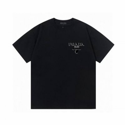 prada 普拉达 字母印花百搭潮流圆领短袖T恤男女同款 百搭潮流 男女同款 吊牌 领标 水洗唛 三标齐全 定织定染280克精梳棉面料 尺码 S-Xxl 颜色