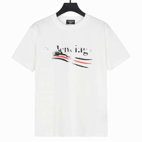 Balenciaga巴黎世家25Ss新款前后海浪印花短袖T恤 面料采用重磅300克双纱精梳棉，定制32支1*1螺纹，成衣两遍水洗处理，面料舒适亲肤无异感，定制定