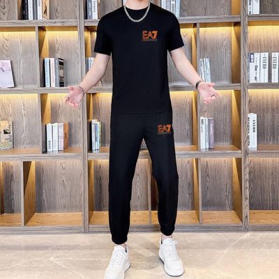 直 Armani 阿玛尼 胖子福音 2025官网同款.世界知名奢侈品牌.夏季男士 双丝光 高品质货套装 采用进口原单面料 当季时尚潮流款 百搭爆款 简洁大方 精