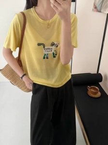 新款天丝小木马短袖