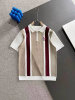 隔天出货 蒙口 Moncler 2025拼色设计裸空针织透气舒适上衣夏季休闲翻领短袖针织衫男 尺码M-3Xl