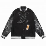 款号B10 Lv X Nba 联名毛巾绣棒球服700G尼料加荔枝纹牛皮 M L Xl Xxl 黑