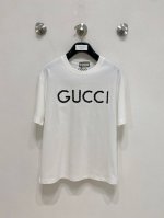 市场有仿版认准工艺和面料 25Ss古家纯棉最新面料 最高版本 胸前字母Gucci米粒刺绣工艺经典标识图案Logo时尚简约潮流短袖，最顶级的品质专柜原单短袖，顶级