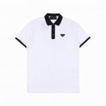 210 Prada 普拉达 新款拼色翻领短袖Polo衫 定制拼色罗纹领 Yb纽扣 短袖 撞色螺纹设计 做工精细 全套辅料齐全 Size：M-Xxl