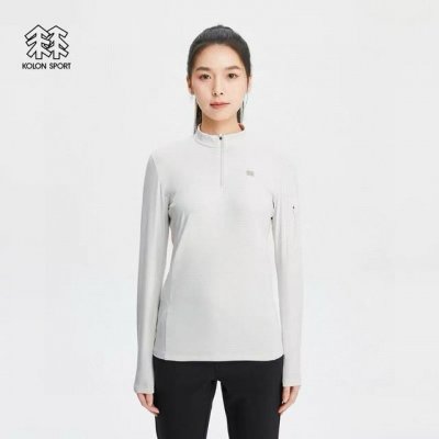 模特图#160 可隆Kolonsport半拉链女士运动速干长袖，女款户外小立领半拉链～运动、登山、健身、日常通勤装，合身不紧身，宽松不松垮，纤秾合度，舒适不勒！