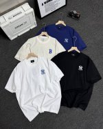 mlbny洋基队 胸前刺绣款 Ny新品印花圆领套头短袖T恤 男女情侣同款，面料采用260G纯棉双纱，面料亲肤舒适透气，触感细腻Ny洋基队情侣烫印T恤，定制宽松舒