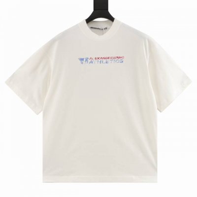 130 alexander Wang 亚历山大王25Ss 破坏字母短袖T恤 面料采用定制240G 26支特滑双股精棉平纹高密无尘全棉布料。前幅高密度加厚，走线平
