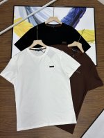 高版本配礼盒 Zegna杰尼亚2025新款小皮标Logo短袖T恤高版本高品质原版面料 定制高级丝光棉面料 很细腻上手柔软 Logo定制皮标工艺 手感非常舒服 超