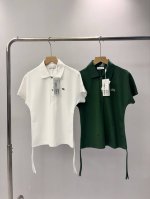 0564 Lacoste法国鳄鱼女装25春季新款时尚潮流收腰短袖polo衫 pf1 春夏新款鳄Y女款抽绳收腰翻领polot恤 专柜在售折后 新款polo，这件跟