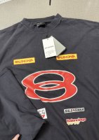 balenciaga 巴黎世家2025 Ss 最新款 正面Sponsor Logos英文Logo组合印花水洗磨烂做旧短袖T恤. 真正天花板品质 全部原版开发注意