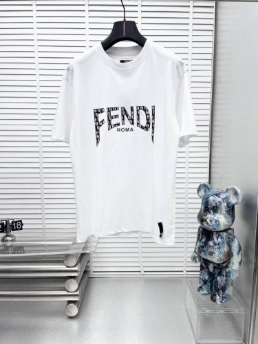 fend*25Ss春夏新款短袖，定制260克100%纯棉双纱汗布面料，同缸定染特种加粗32支双股1X1螺纹，双针车线跨缝工艺，高版本男女同款 尺码：S M L