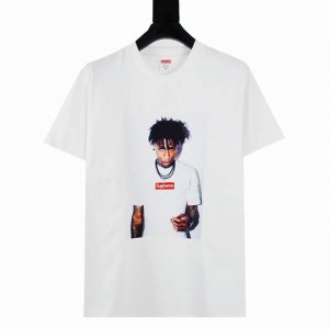 s180P80 灭世纵横 Supreme 23Fw Nbayoungboy人像印花短袖T恤 拒绝看图做货 拒绝拿错误版本对比 采用圆筒无缝工艺（原版工艺 衣服侧
