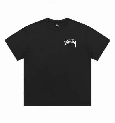 Stussy 斯图西雏菊圆领短袖半袖T恤 面料采用260克纯棉双纱食毛面料 双线二本针压线 久洗不变形 原版定制三标 高端进口印花 随意水洗 情侣可穿 男女同款