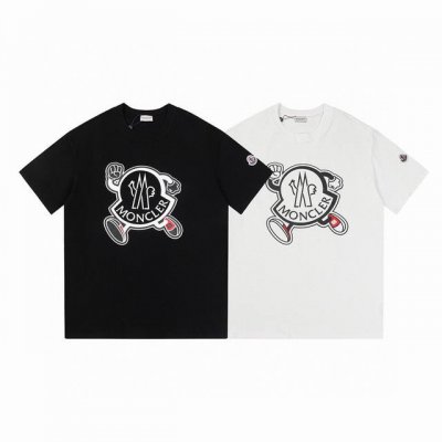 款号：M1012 Moncler 蒙口 官网同款印花图案 双纱纯棉短袖 - 260G双纱纯棉顶级面料 手感柔软 百分百纯棉独家出货 定染硫化黑无尘处理面料 -面