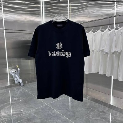 Bal 2025春夏新款260克短袖T恤 双层立体材料厚板 男女同款宽松版 S M L Xl Xxl 五个码 颜色：白色 黑色 青柠黄