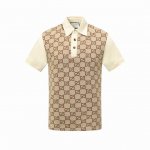 a001# 高品质 古驰拼色提花Logo短袖 早春这款棉质polo衫匠心融入闪亮的大号金属纽扣细节，散发好莱坞明星般时尚耀眼的气息。品牌标志性元素继续为创作总监