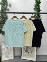 现货： # Ss春夏新款 品牌：Off-White 毛巾刺绣新箭头款短袖T恤！ 颜色：黑色 卡其 蓝色 尺码：Xs-S-M-L 男女同款 面料：采用定制260克