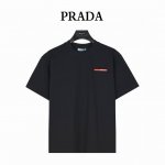 prada 普拉达 25Ss 红色Logo饰条刺绣短袖T恤 面料采用高克重260G重精梳棉 定制1:1螺纹 面料舒适亲肤无异感 制定染面料 纺织密度高 垂感佳