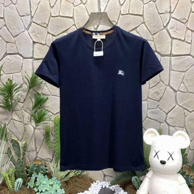 panda版本 供货 #代购级 巴宝莉 Burberry博柏利 战马骑士徽标圆领短袖T恤 深蓝色 秒杀市面上一切版本 只能说根本就不是一个级别的存在 不管是材质