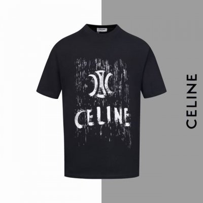 款号#Z5 赛琳限定字母标志印花圆领短袖 Celine官网一致款式 面料：32支双纱280克纯棉面料 同缸同色织染螺纹 颜色一致 工艺：进口机器白墨直喷印花工艺