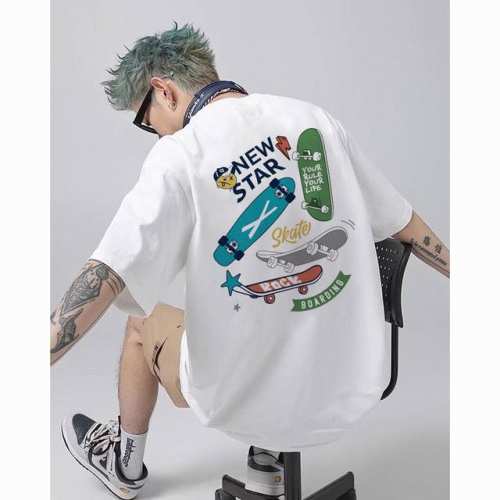 80包邮 【260G重磅纯棉】Nike 耐克 New Star 滑板 撞色休闲宽松短袖T恤 男女同款 情侣款 面料工艺： 1.260G重磅纯棉，100%棉，恰到