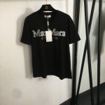 款号20252250 Maxmar*新款 钉珠刺绣Logo字母短袖T恤，白色，黑色，Sml， M码；肩宽40，胸围94，袖长20，衣长62