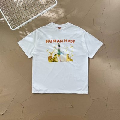 过验级Human Made插画系列人类动物携手星星情侣款短袖T恤 2544 Human Made 与插画家Keiko Sootom合作的第14弹短袖图案T恤将发