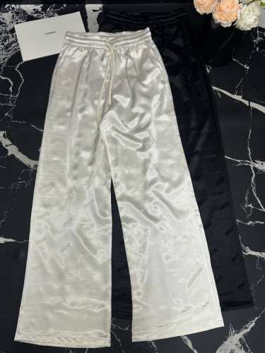 缪家25春夏新款Logo提花松紧腰醋酸休闲裤 颜色:2色 码数:Smlxl