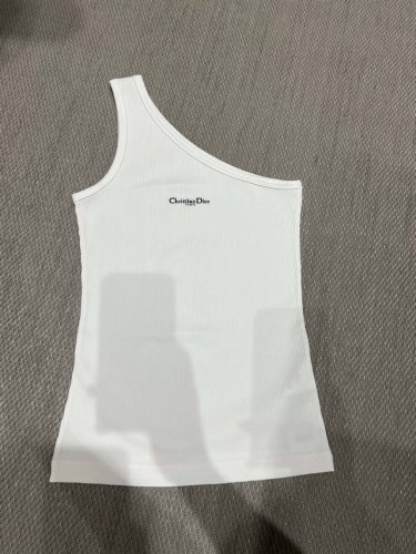 dio*25早春最新款不对称罗纹弹力修身背心 代工厂p原单渠道 Size S-M-L code 25022309